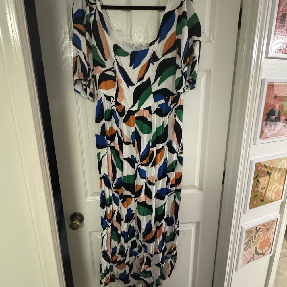 Eloquii Multicolor Abstract Jumpsuit